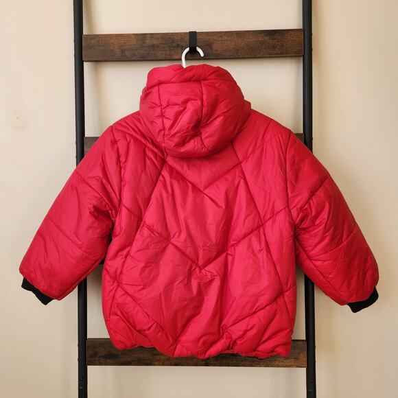 Urban Republic Girl's Red Quilted Hooded Puffer Winter Jacket Kid Size L / 14-16 - Picture 4 of 4